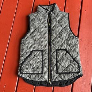 J. Crew Factory Black & Cream Puffer Vest